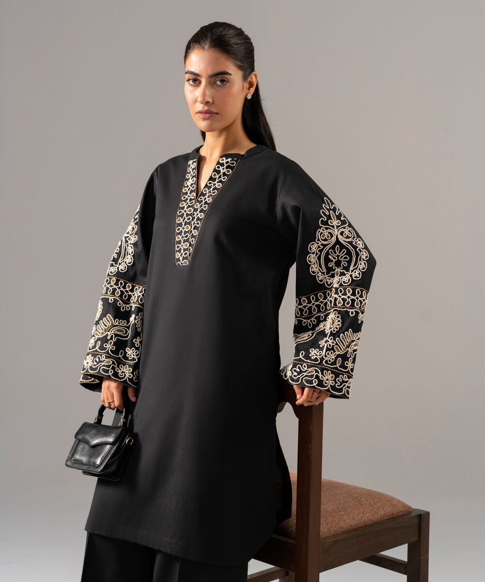 2 Piece - Embroidered Cotton Linen Suit PR26SCSTV810