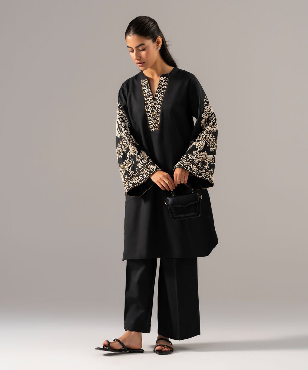 2 Piece - Embroidered Cotton Linen Suit PR26SCSTV810