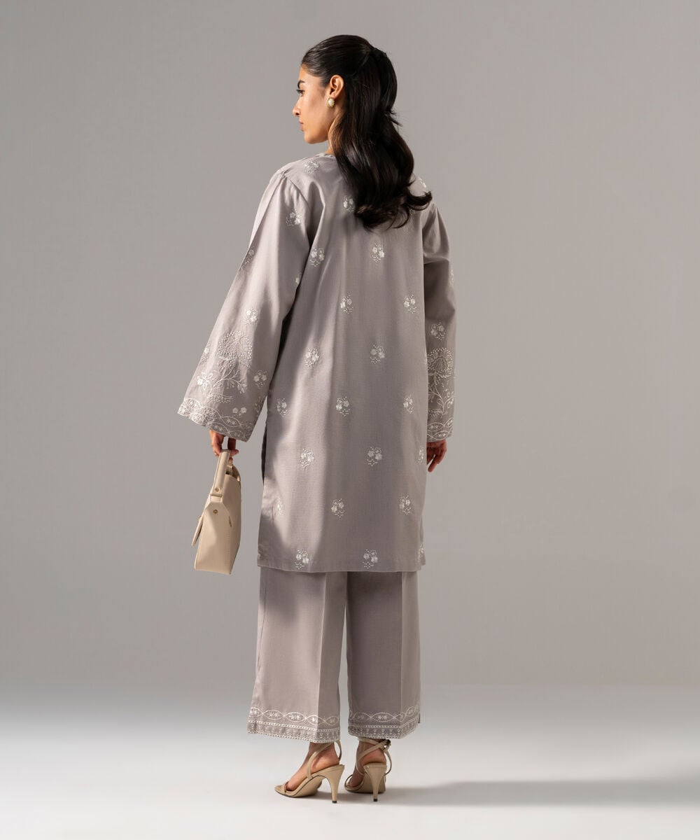 2 Piece - Embroidered Cotton Linen Suit PR26SCSTV814