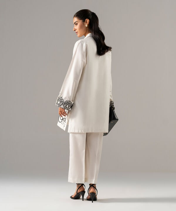 2 Piece - Embroidered Cotton Linen Suit
