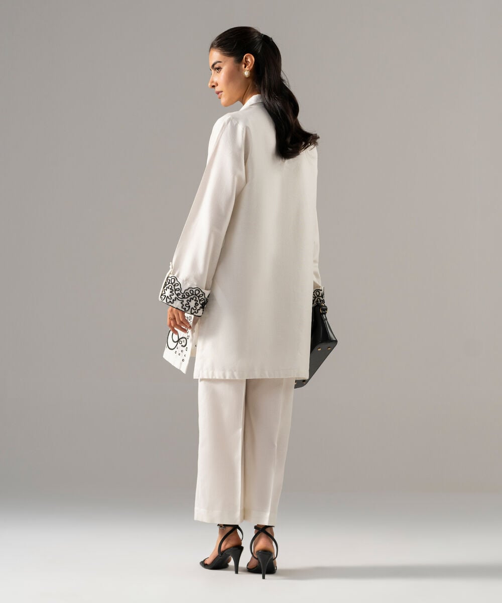 2 Piece - Embroidered Cotton Linen Suit PR26SCSTV815
