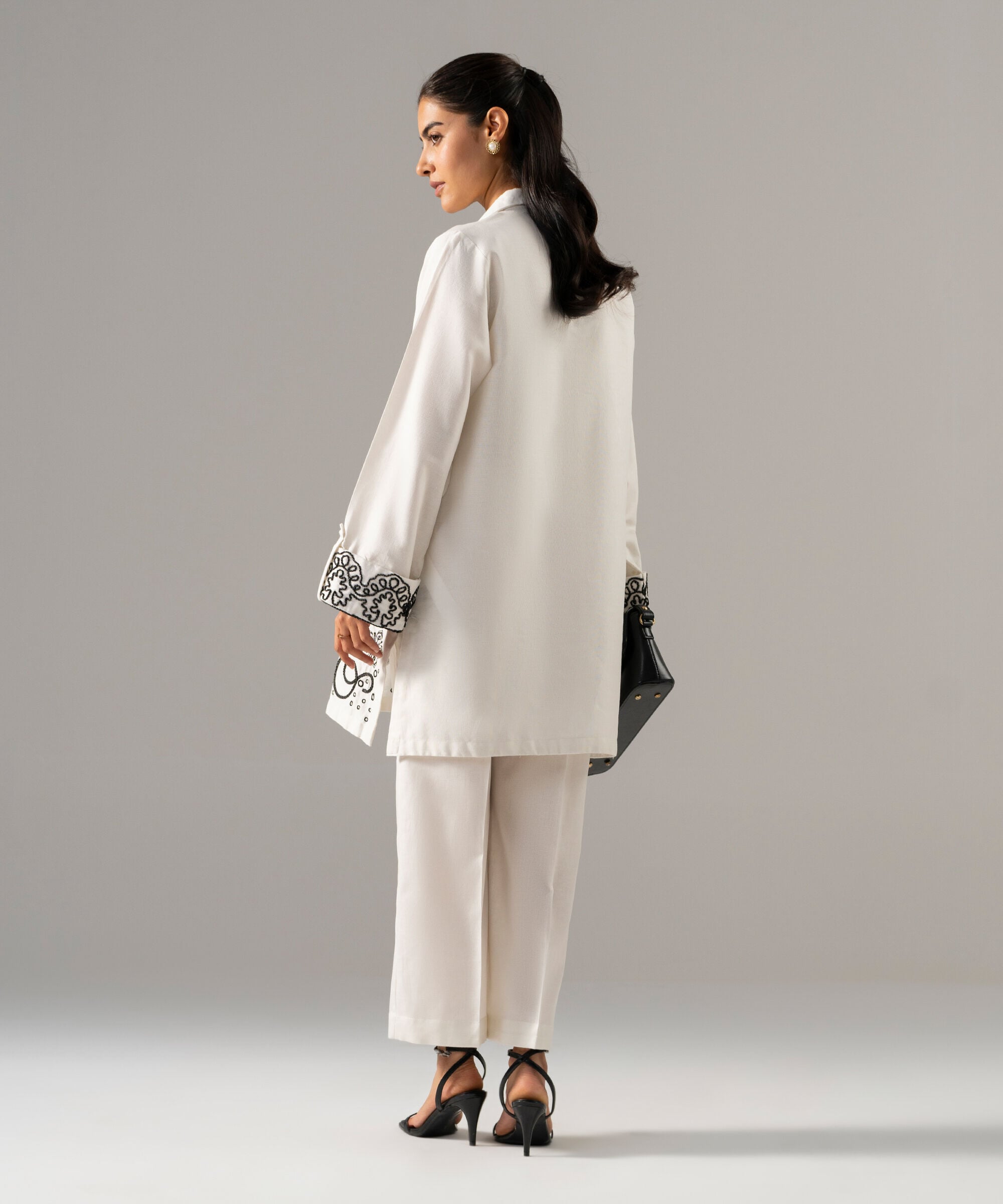 2 Piece - Embroidered Cotton Linen Suit PR26SCSTV815