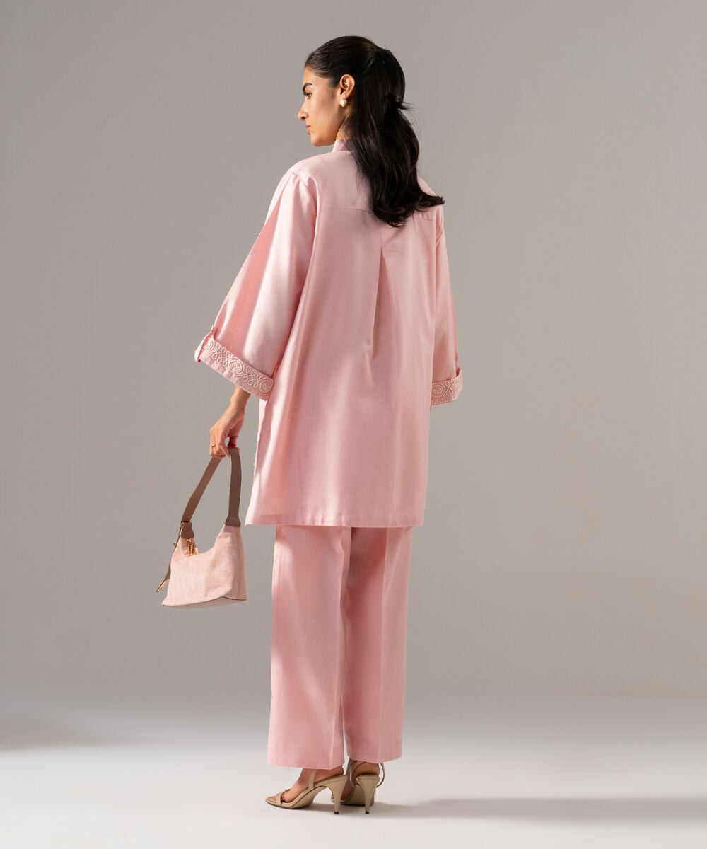 2 Piece - Embroidered Cotton Linen Suit PR26SCSTV816