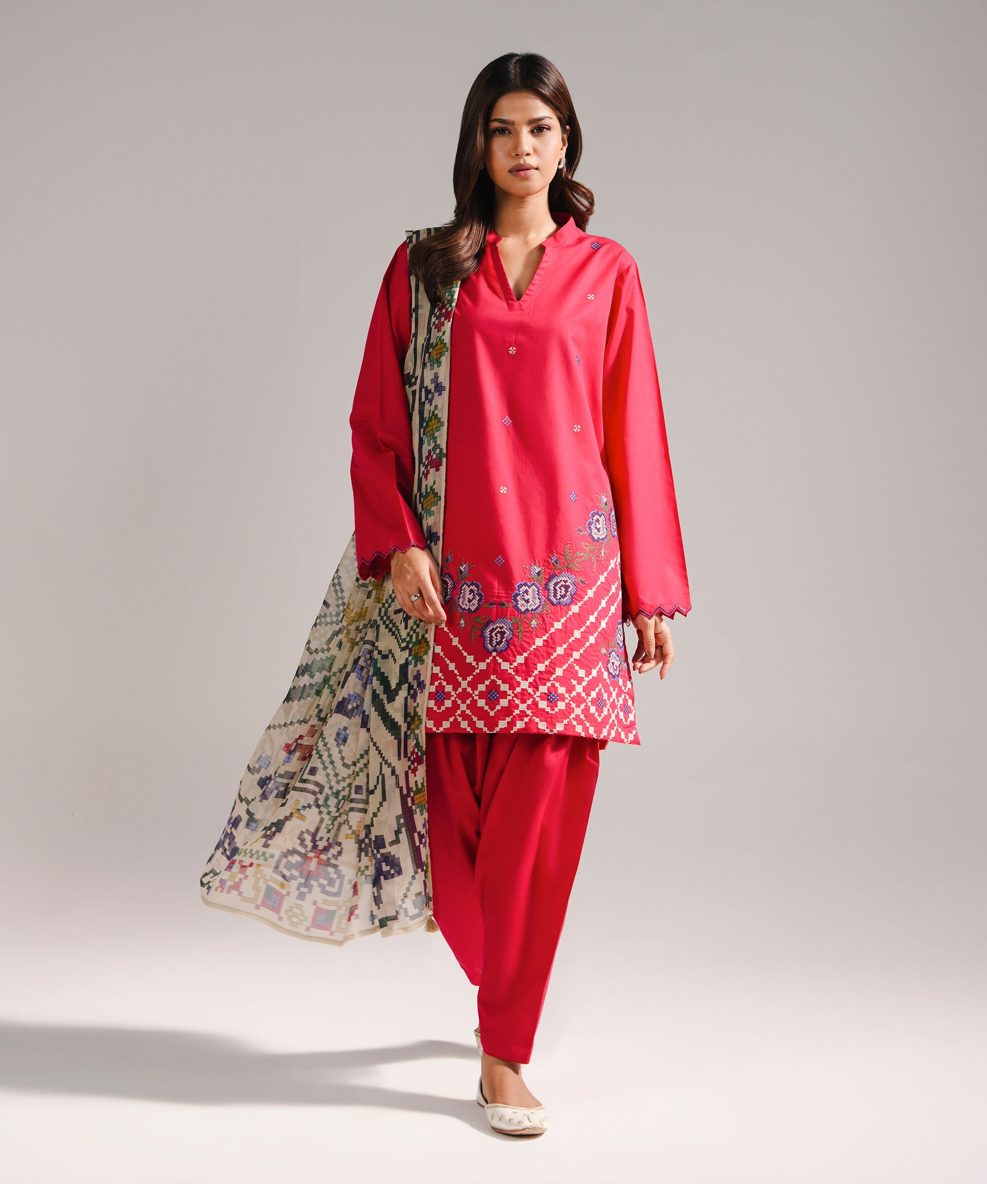 Blended Chiffon Printed Beige Dupatta
