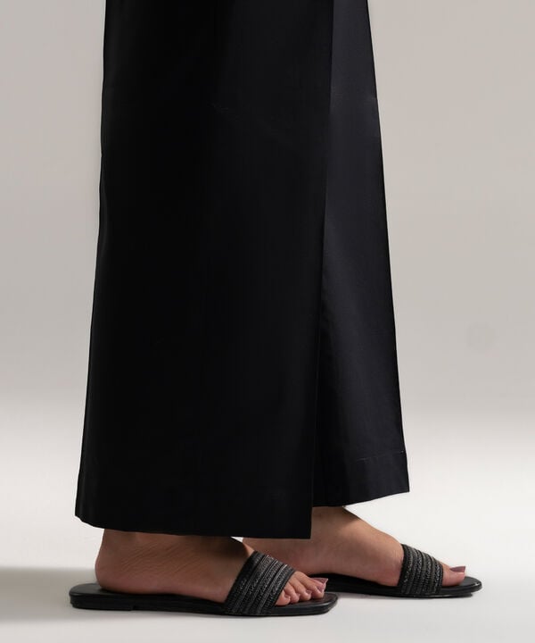 Solid Cambric Straight Pants