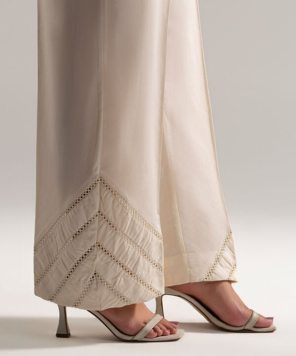 Solid Cambric Straight Pants