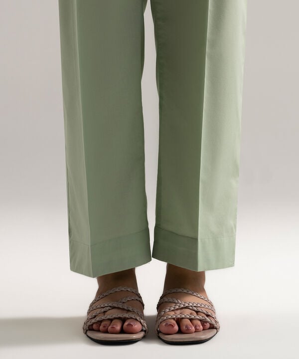 Solid Cambric Straight Pants