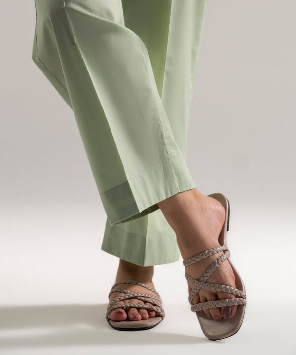 Solid Cambric Straight Pants