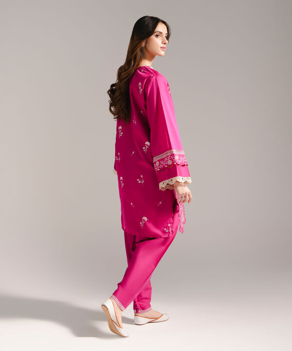 Embroidered Cotton Satin Shirt