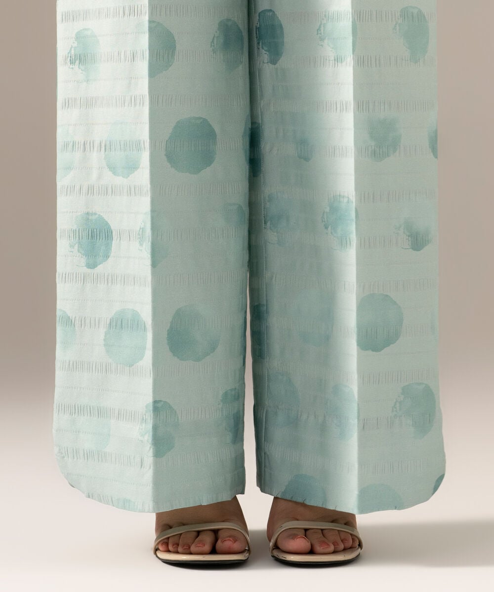 Printed Seersucker Straight Pants PRASTFRV817T