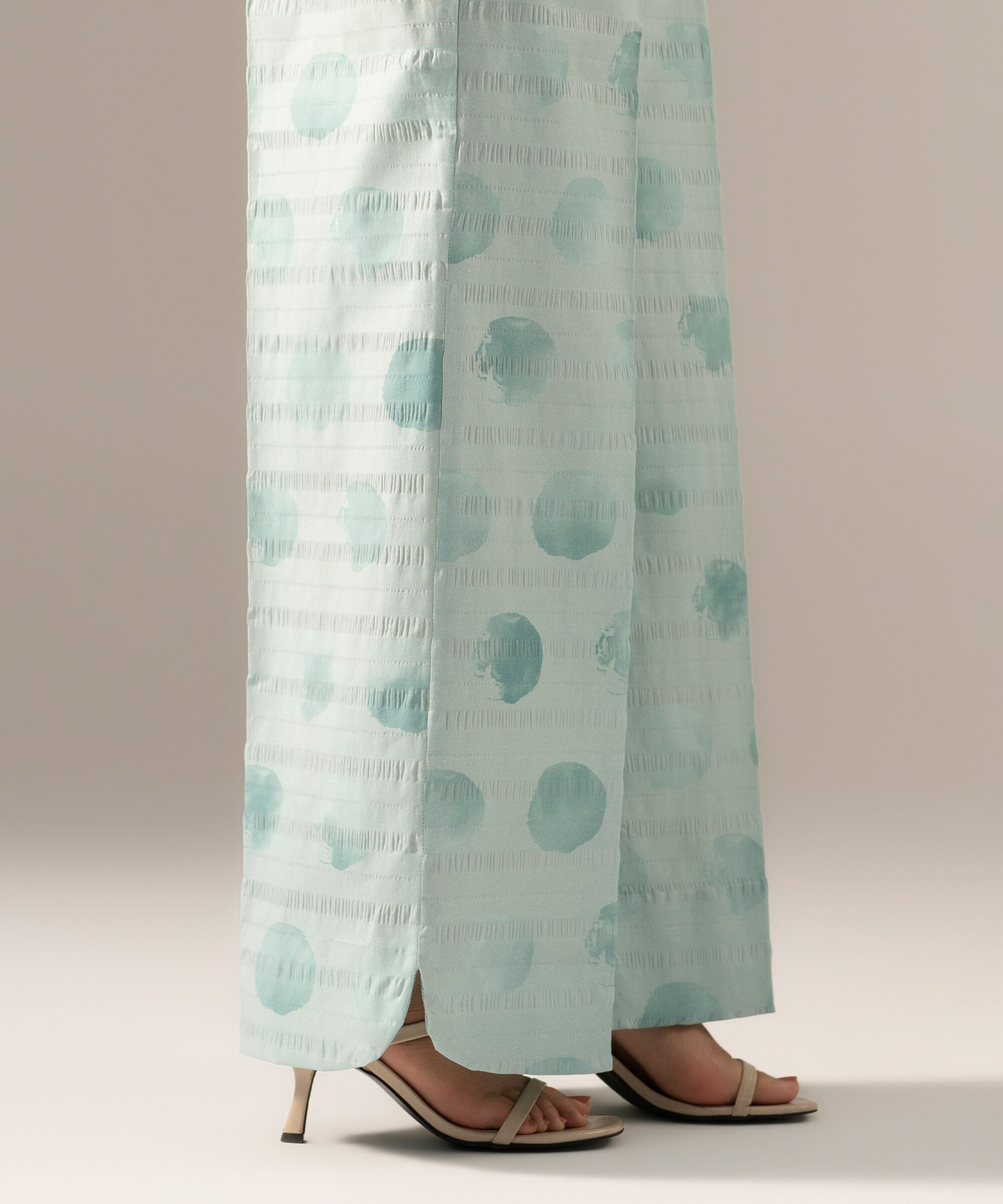 Printed Seersucker Straight Pants PRASTFRV817T