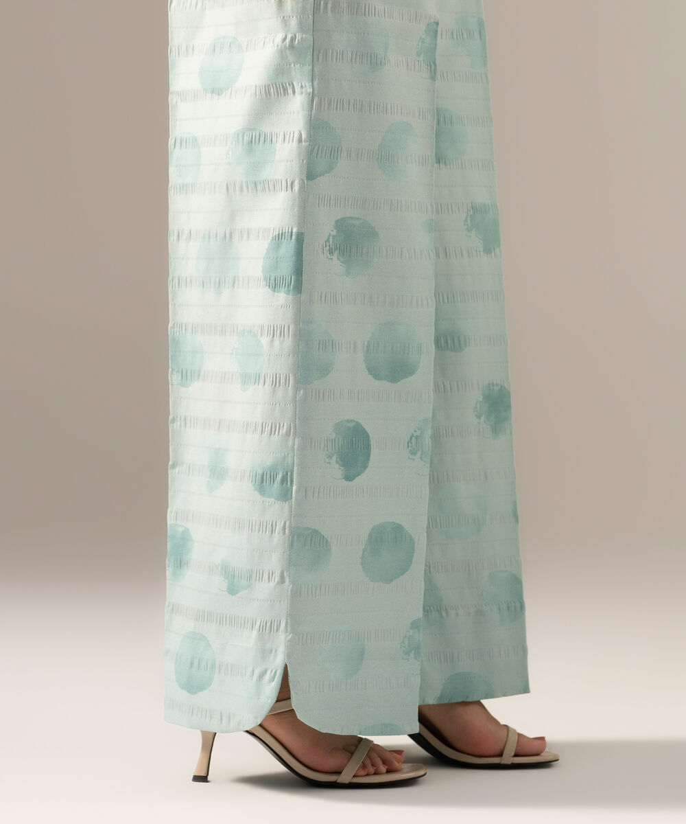 Printed Seersucker Straight Pants PRASTFRV817T