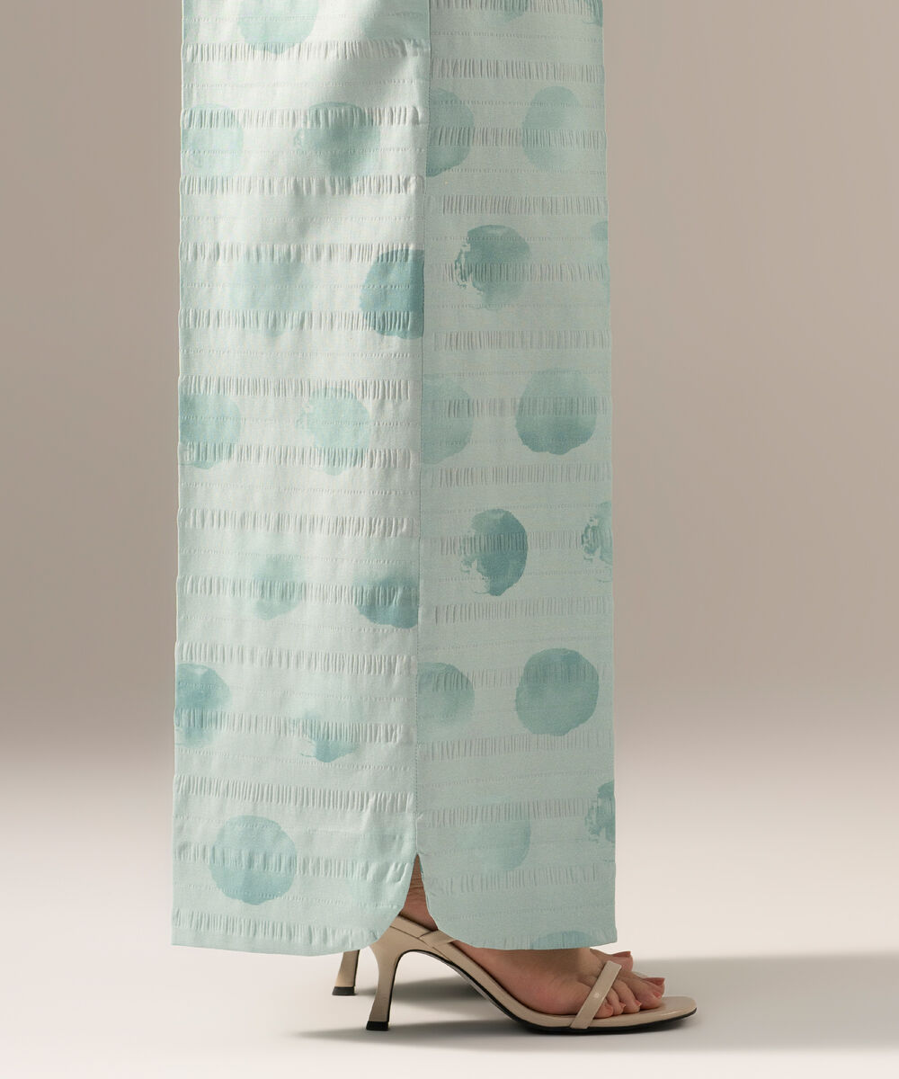 Printed Seersucker Straight Pants PRASTFRV817T