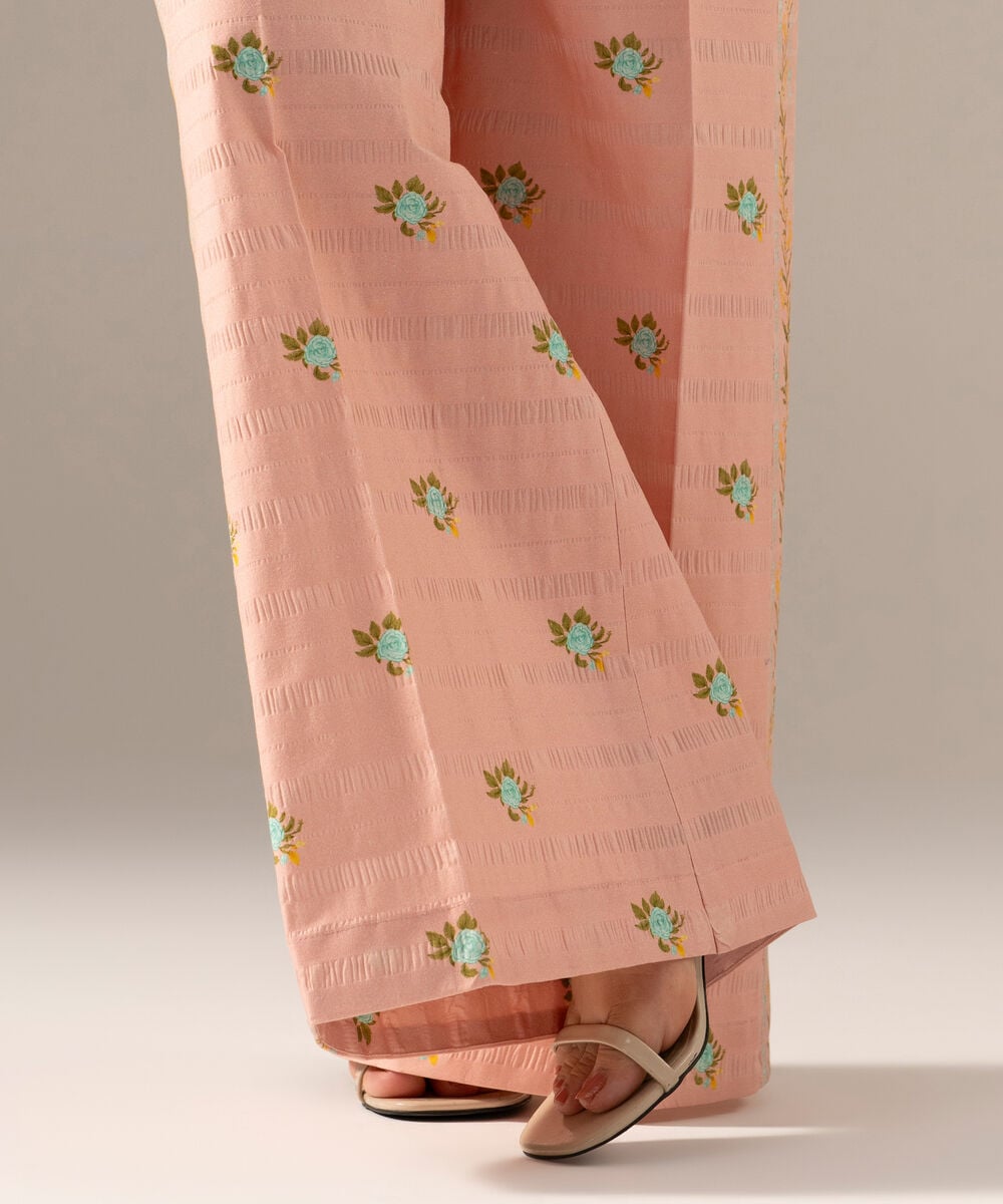 Printed Seersucker Flared Pants PRASTFRV819T