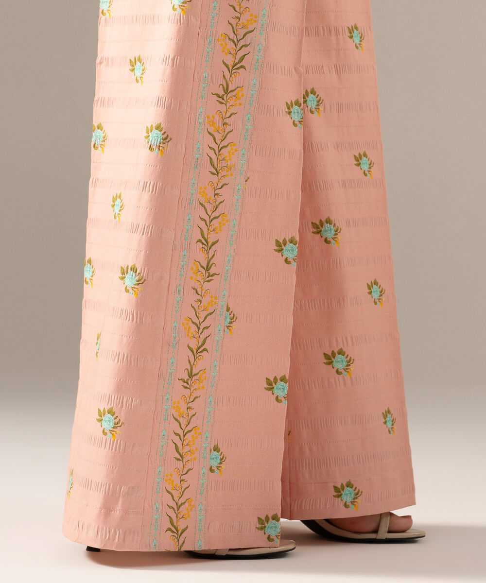 Printed Seersucker Flared Pants PRASTFRV819T