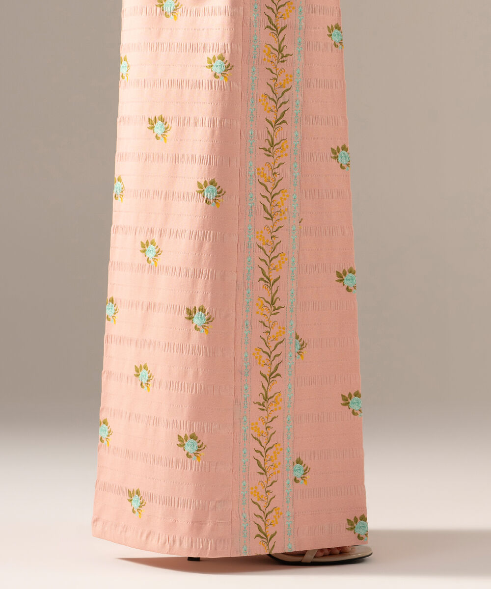 Printed Seersucker Flared Pants PRASTFRV819T