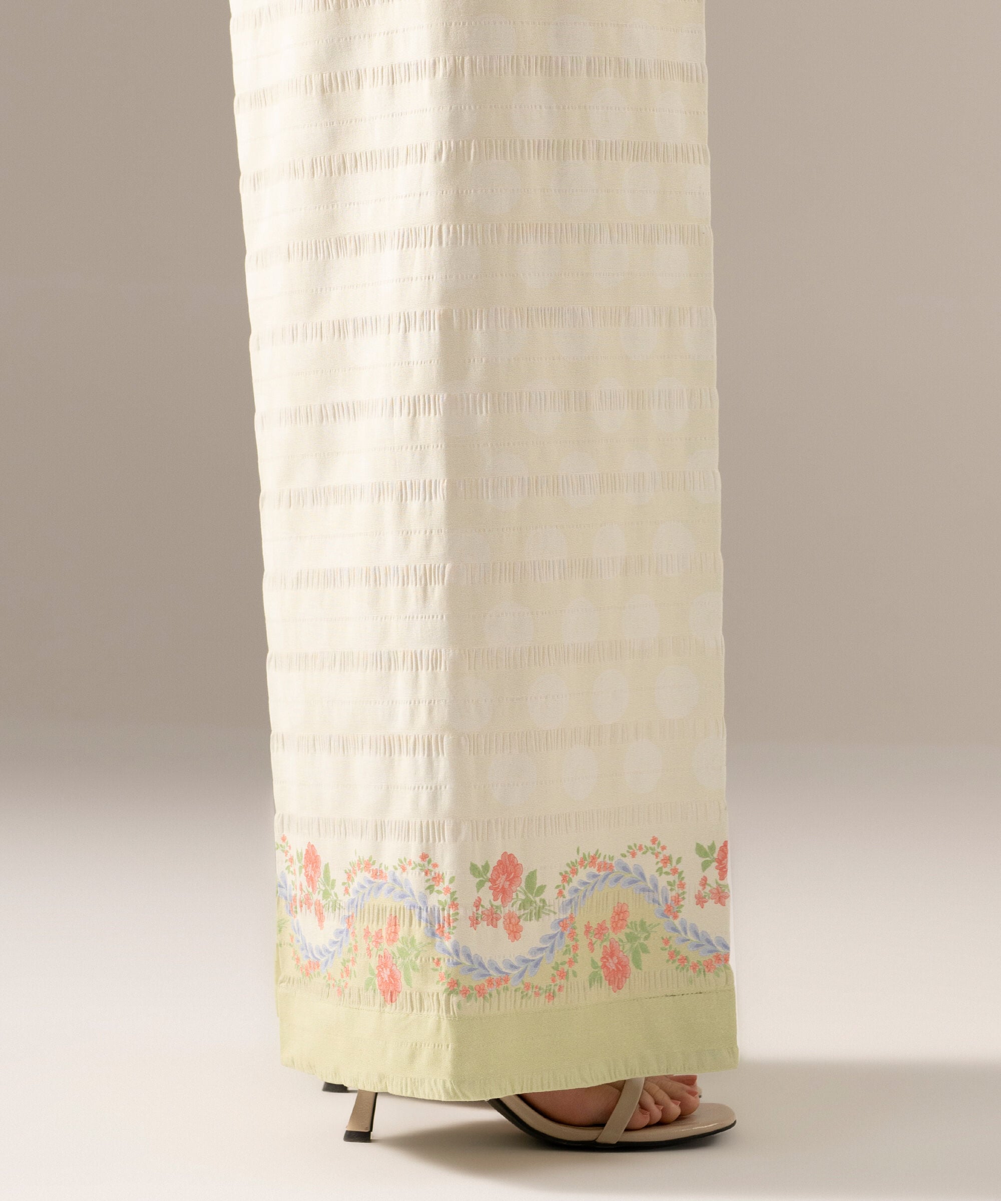 Printed Seersucker Flared Pants PRASTFRV823T