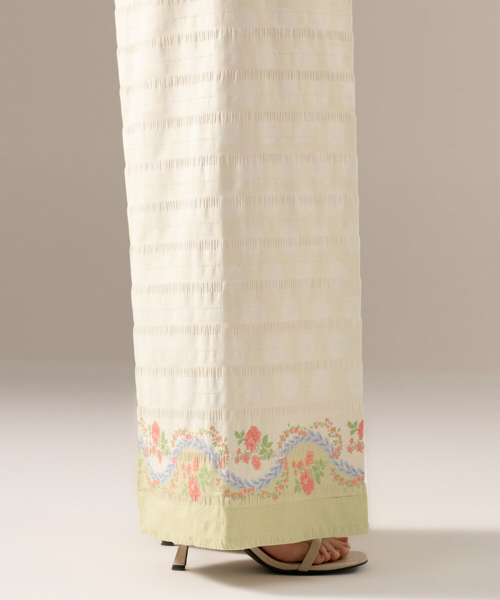 Printed Seersucker Flared Pants PRASTFRV823T
