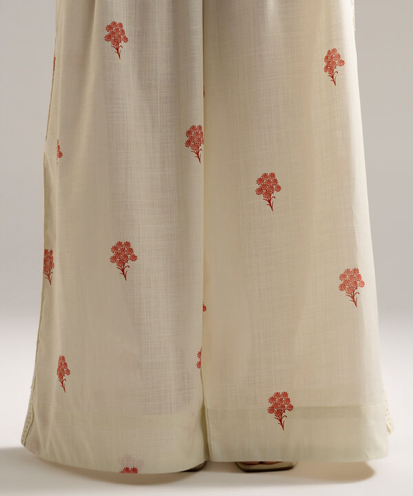 Printed Crosshatch Flared Pants