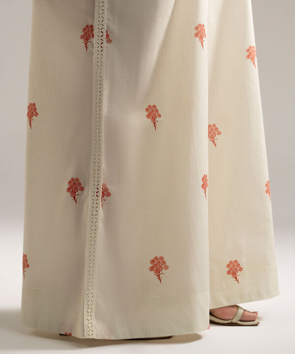 Printed Crosshatch Flared Pants