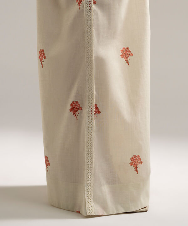 Printed Crosshatch Flared Pants