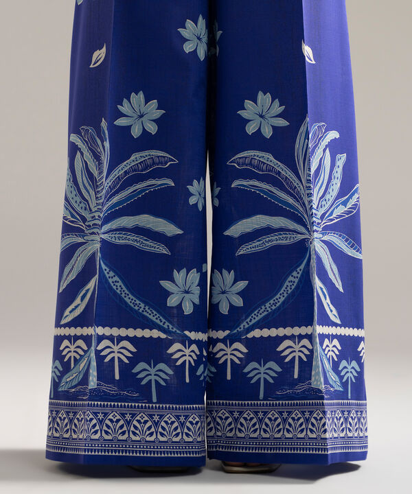 Printed Crosshatch Flared Pants