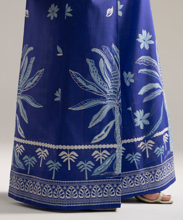 Printed Crosshatch Flared Pants