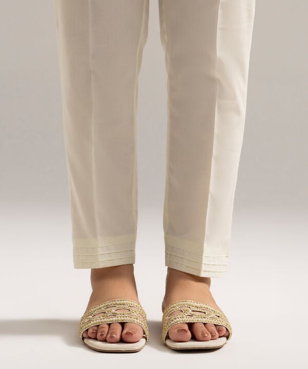 Solid Cambric Straight Pants