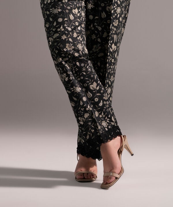 Printed Cambric Straight Pants