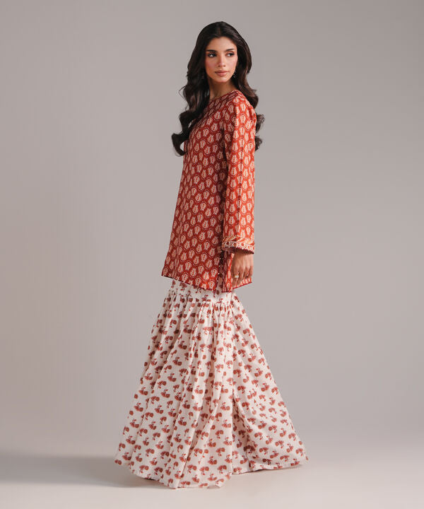 2 Piece - Printed Cotton Suit