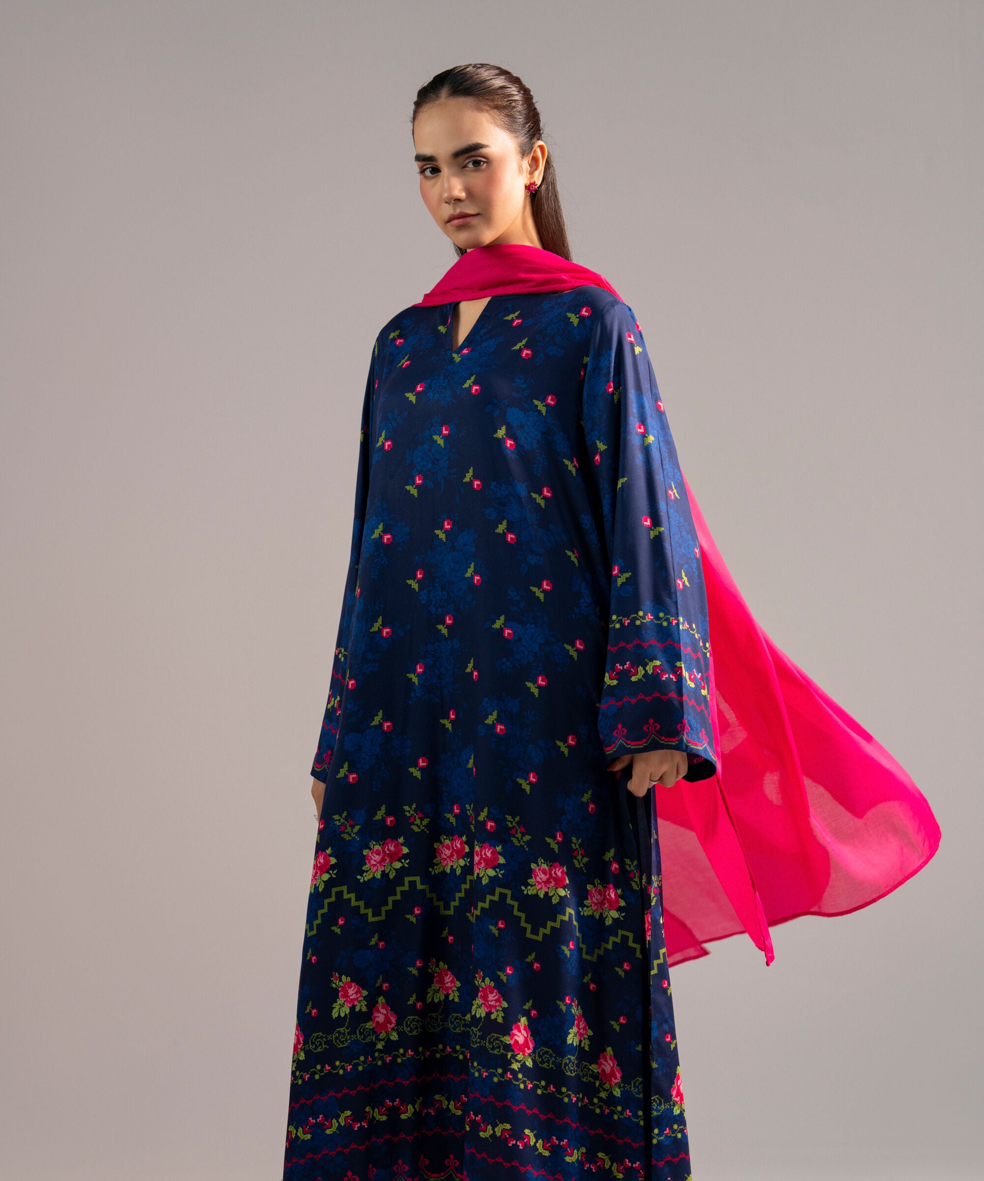 3 Piece - Printed Arabic Lawn Suit