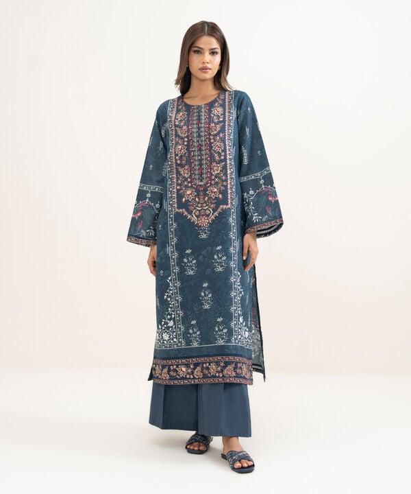 Embroidered Zari Cotton Shirt