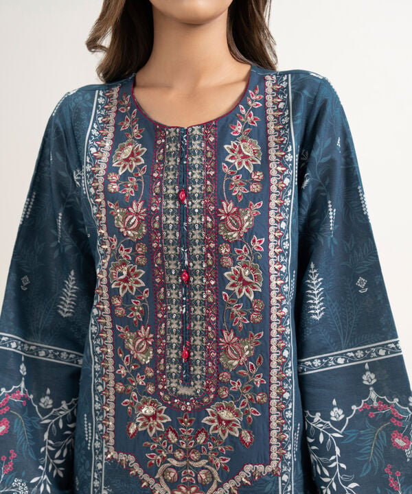Embroidered Zari Cotton Shirt