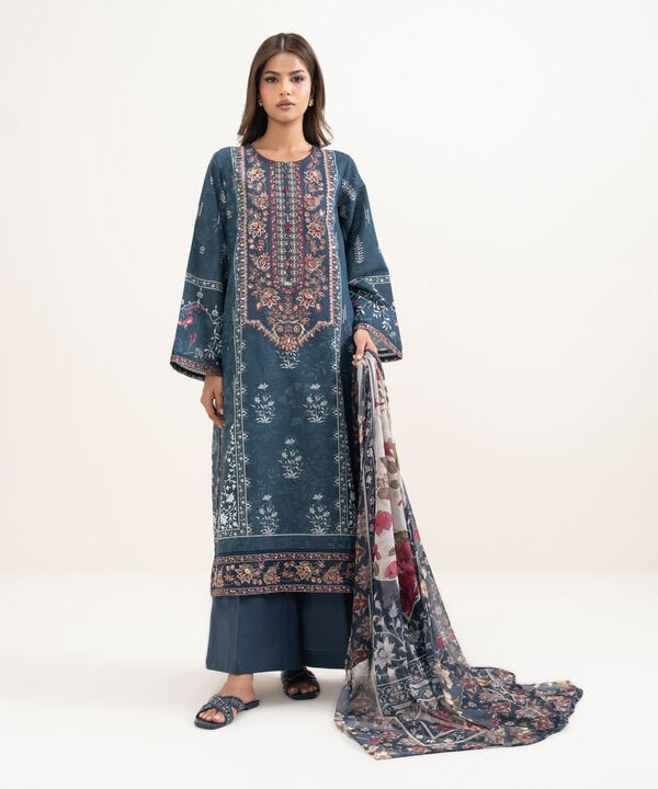Embroidered Zari Cotton Shirt