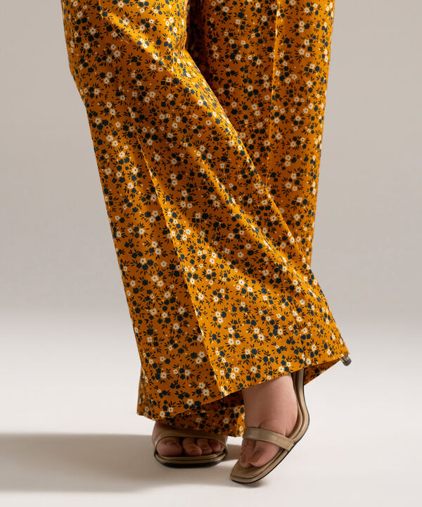 Printed Cambric Straight Pants