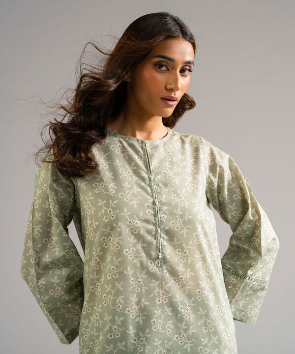 Printed Zari Lawn Shirt