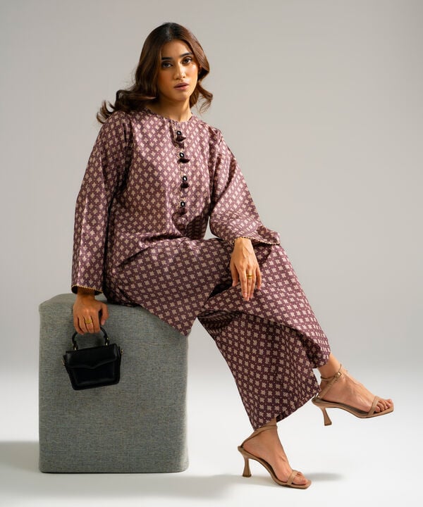 Printed Zari Lawn Shirt