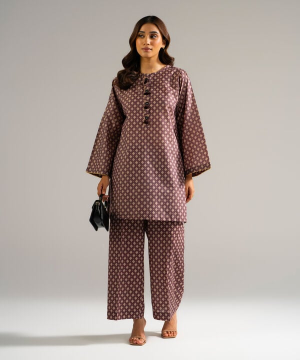 Printed Zari Lawn Shirt
