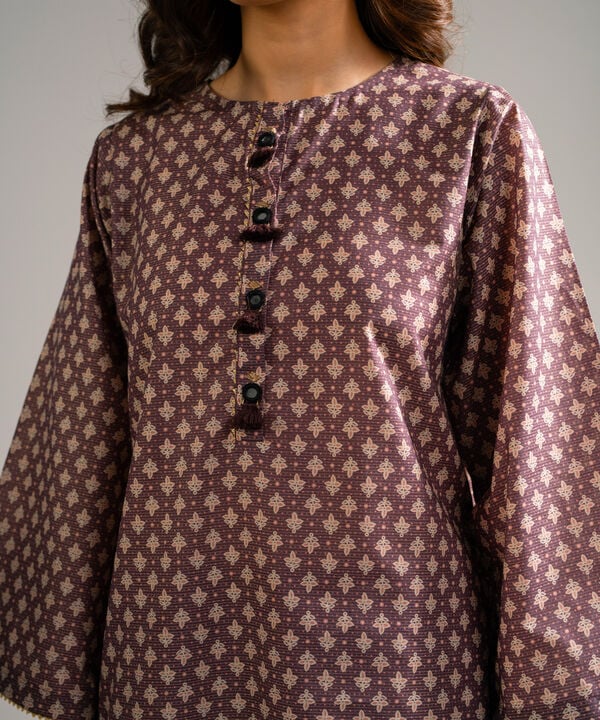 Printed Zari Lawn Shirt