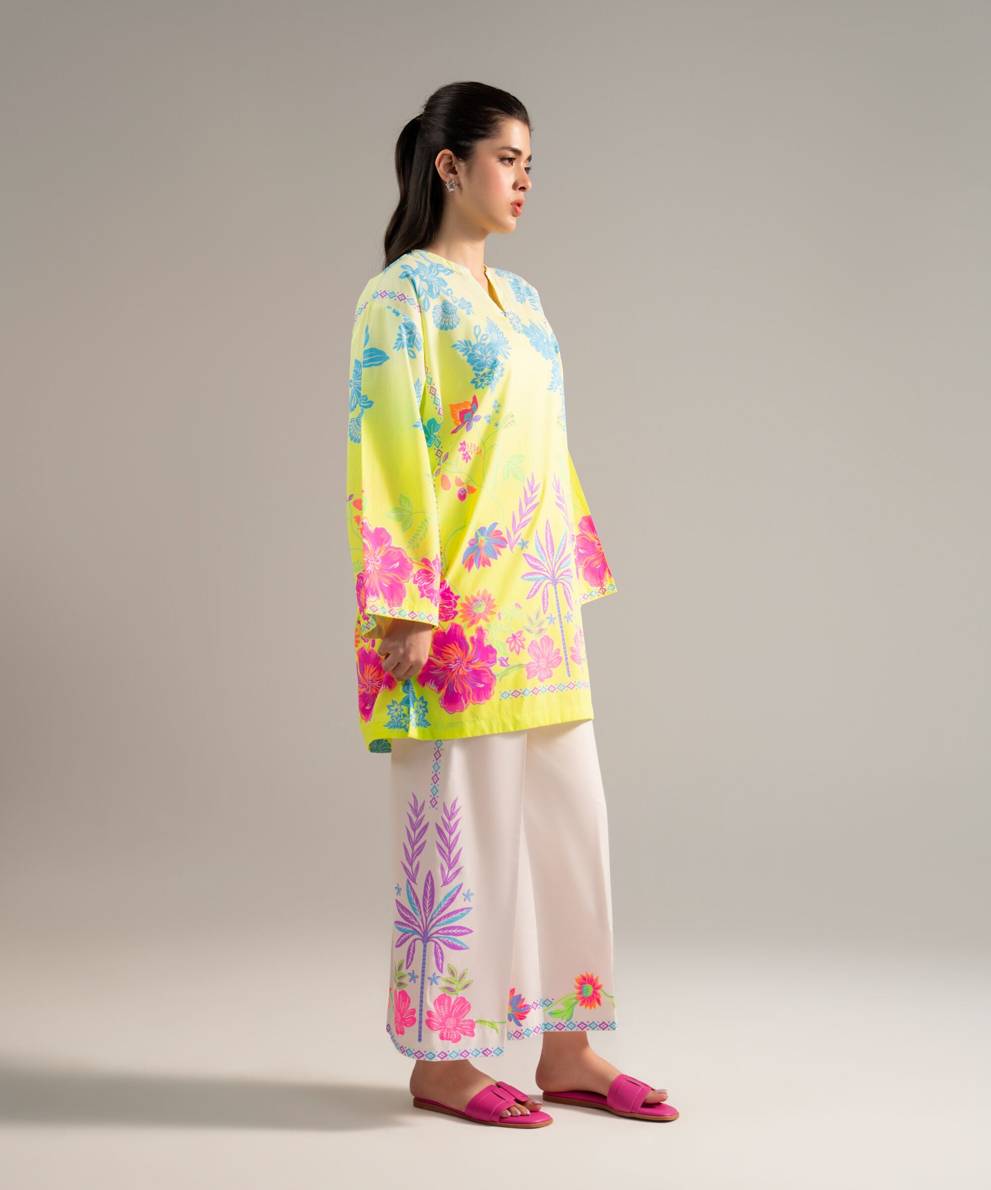2 Piece - Printed Dobby Suit