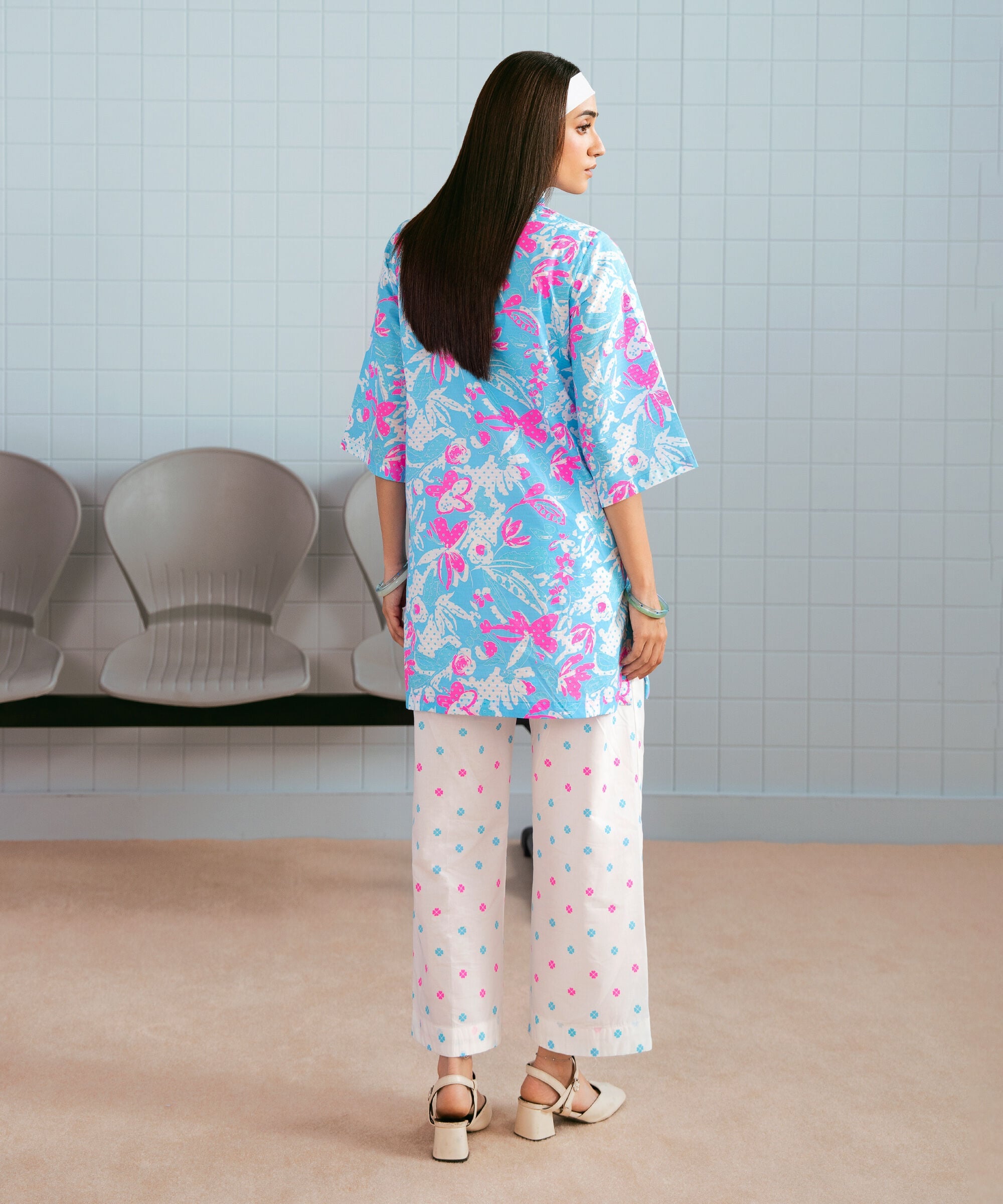 2 Piece - Printed Dobby Suit