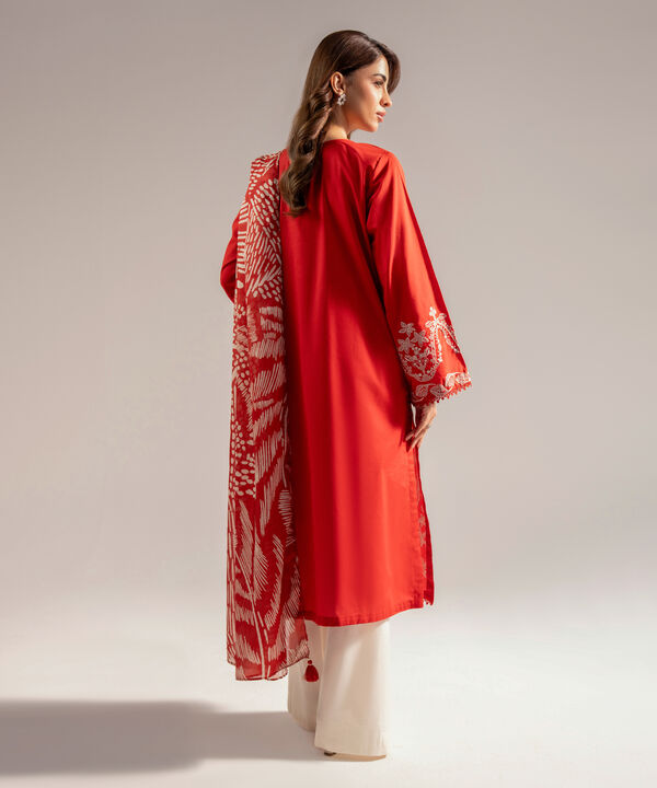 2 Piece - Embroidered Cambric Suit