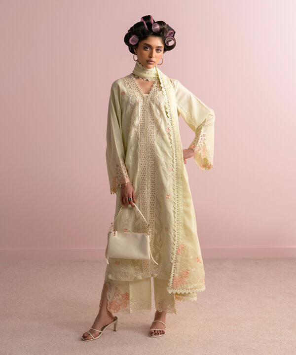 3 Piece - Embroidered Dobby Suit