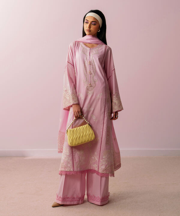 3 Piece - Embroidered Dobby Suit