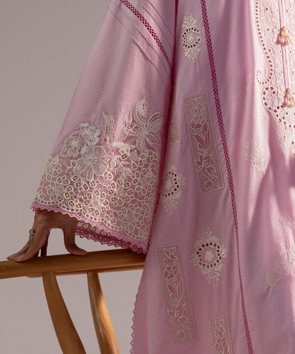 3 Piece - Embroidered Dobby Suit