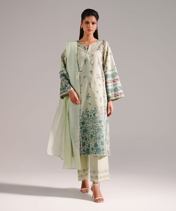3 Piece - Printed Dobby Suit