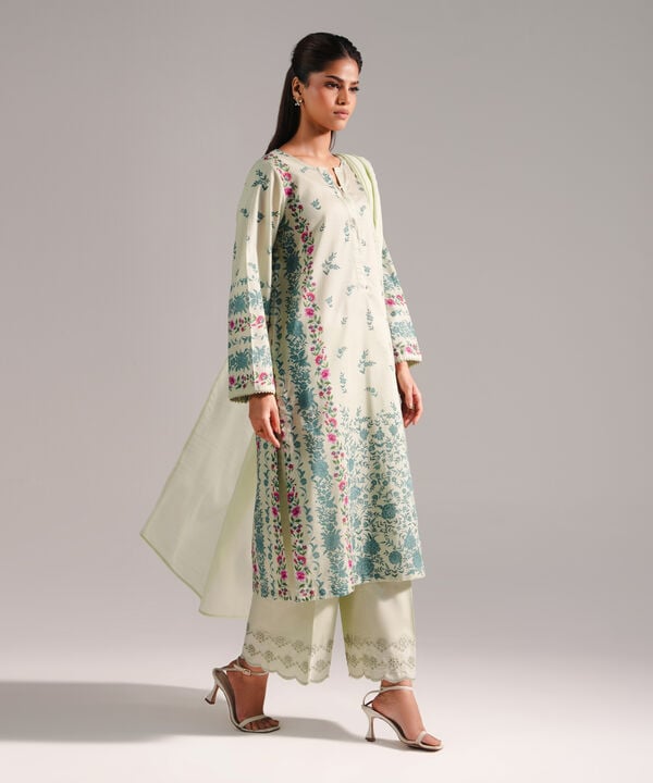 3 Piece - Printed Dobby Suit