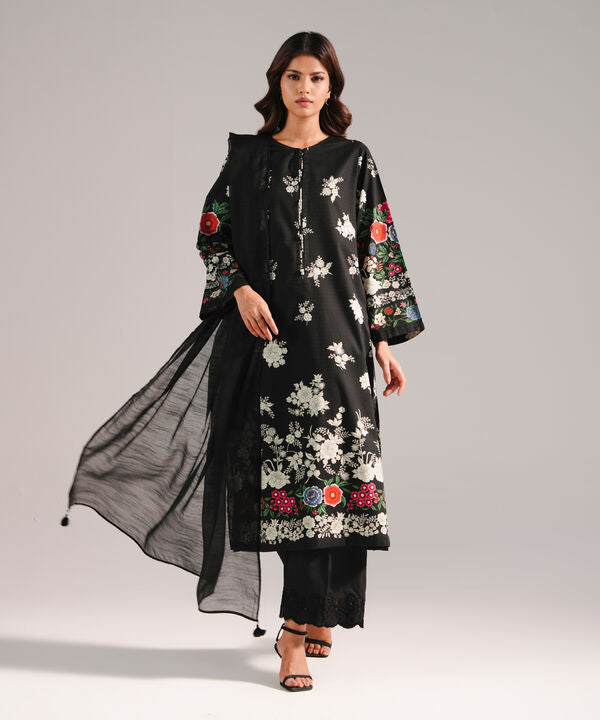 3 Piece - Printed Dobby Suit