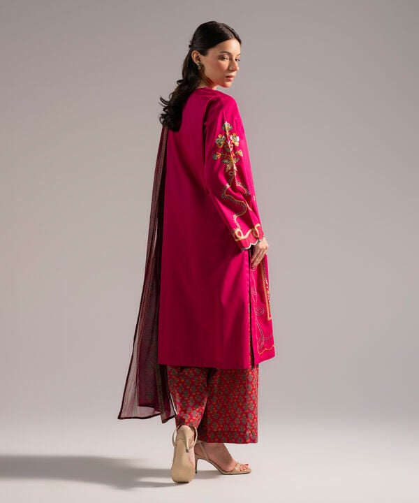 3 Piece - Embroidered Dobby Suit