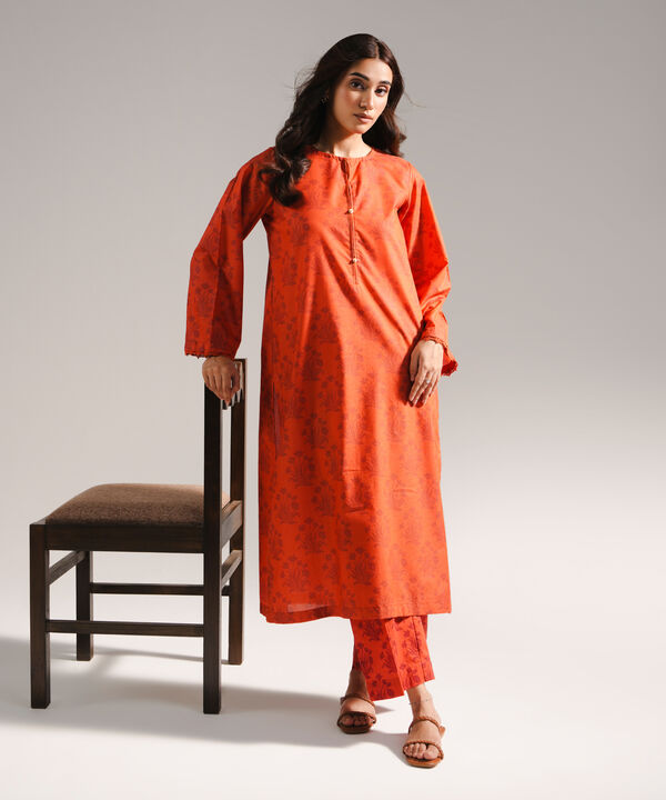 2 Piece - Printed Zari Lawn Suit